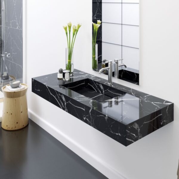 Vasque marbre Noir veine blanche – Image 4