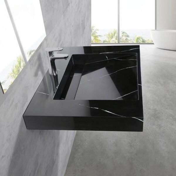 Vasque marbre Noir veine blanche – Image 3