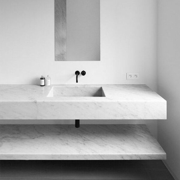 Vasque marbre blanc veine gris – Image 2