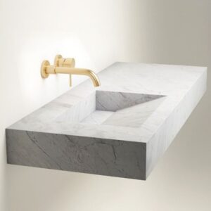 Vasque marbre blanc veine gris