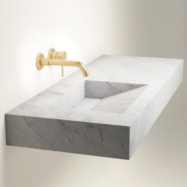 Vasque marbre blanc veine gris